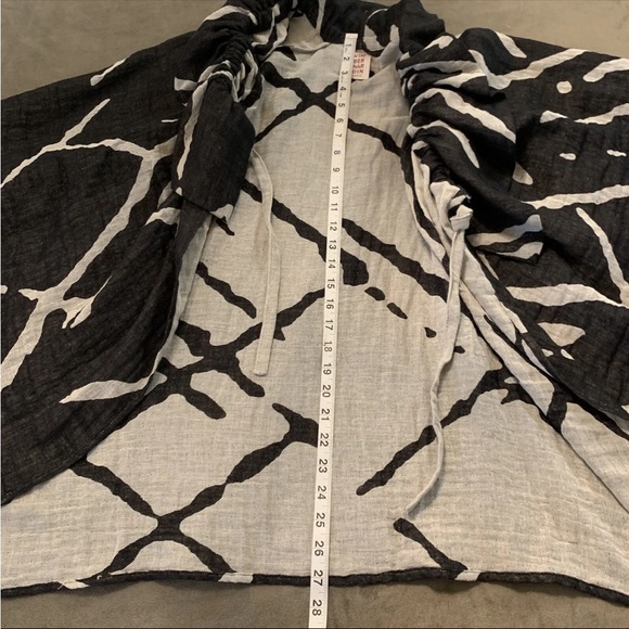 Kim Bernardin PARIS Lagenlook Linen 3/4 Sleeve Tie Front Top Kimono One Size - Picture 6 of 8